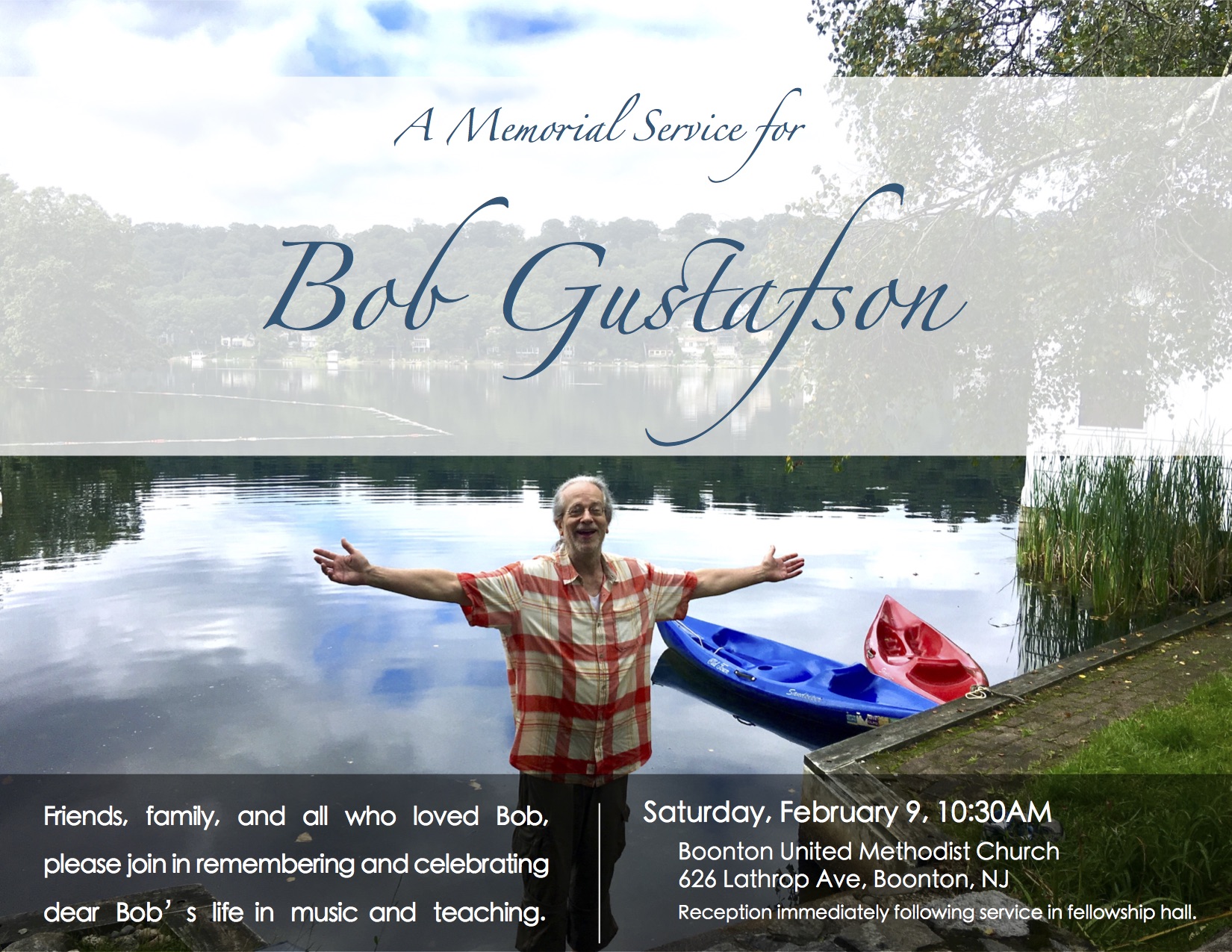 Memorial Service for Bob Gustafson @ Boonton United Methodist Church